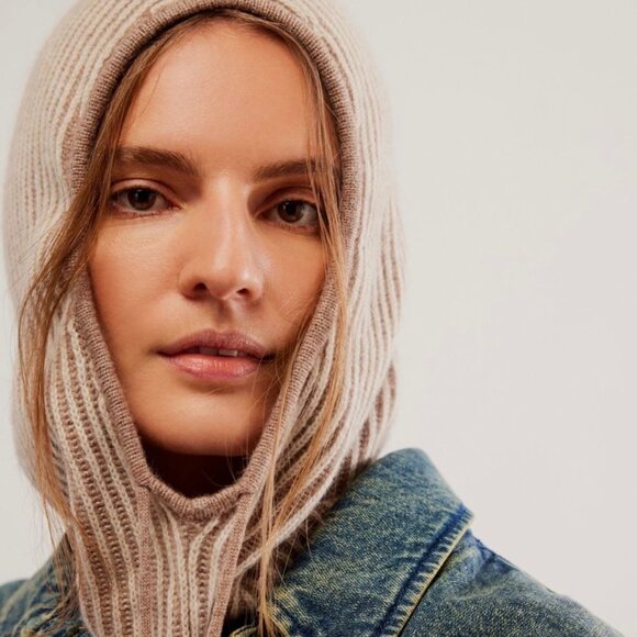 Free People, Two Tone Recycled Cashmere Balaclava, O/S - Picture 1 of 5